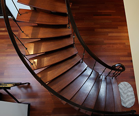 Classic hardwood stairs.
